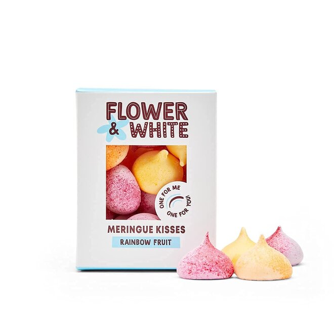 Flower & White Rainbow Fruit Meringue Drops