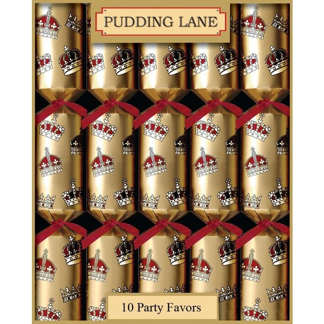 Pudding Lane Gold Crown Christmas Crackers British Isles