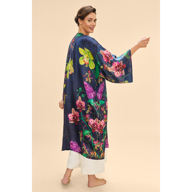 Exotic Evening Kimono Gown (Ink)