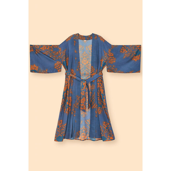 Denim Tapestry Kimono Gown