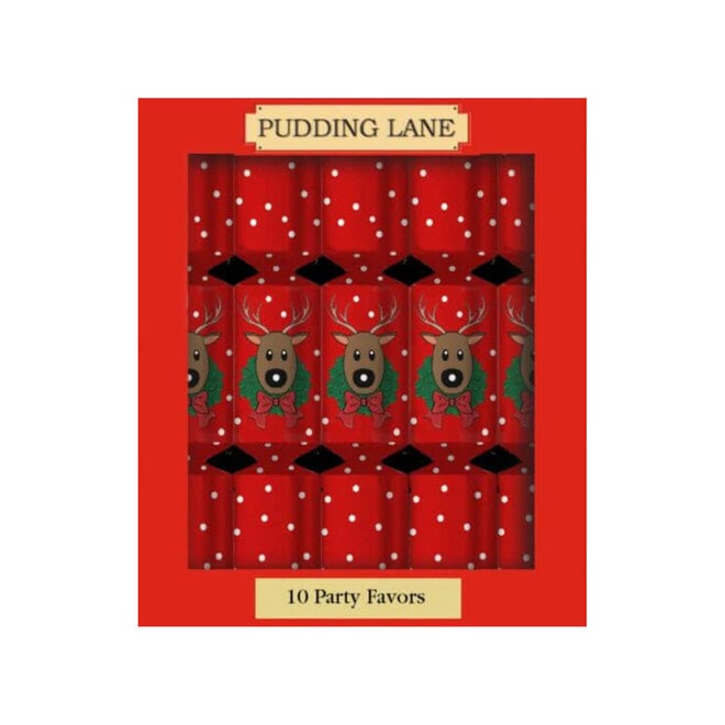 Dotty Reindeer Christmas Crackers (Box of 10)