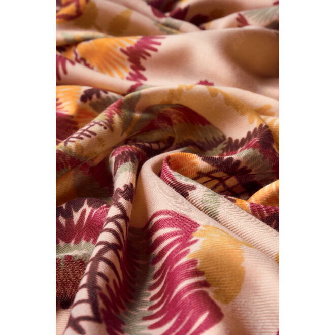 Printed Floral Symmetry Scarf (Pink)