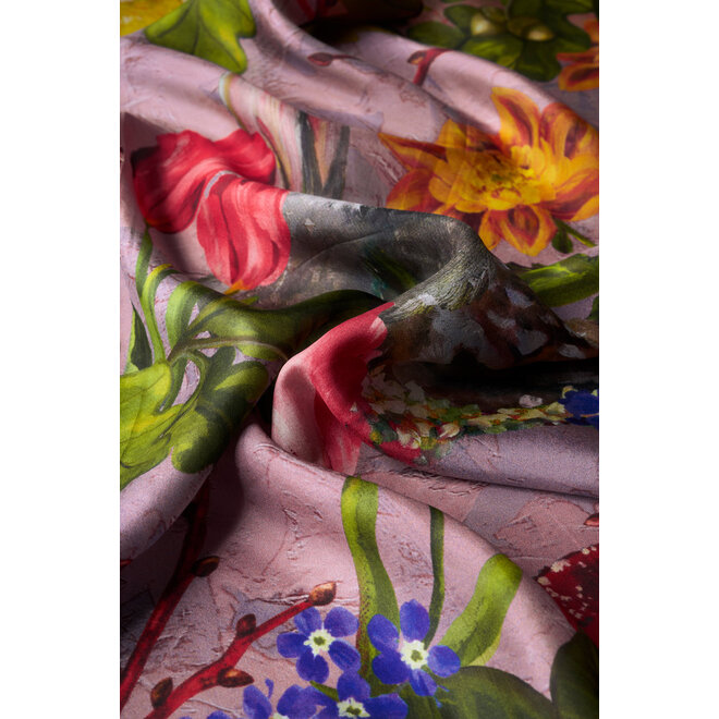 Silk Whimsical Woodland Scarf (Lilac)