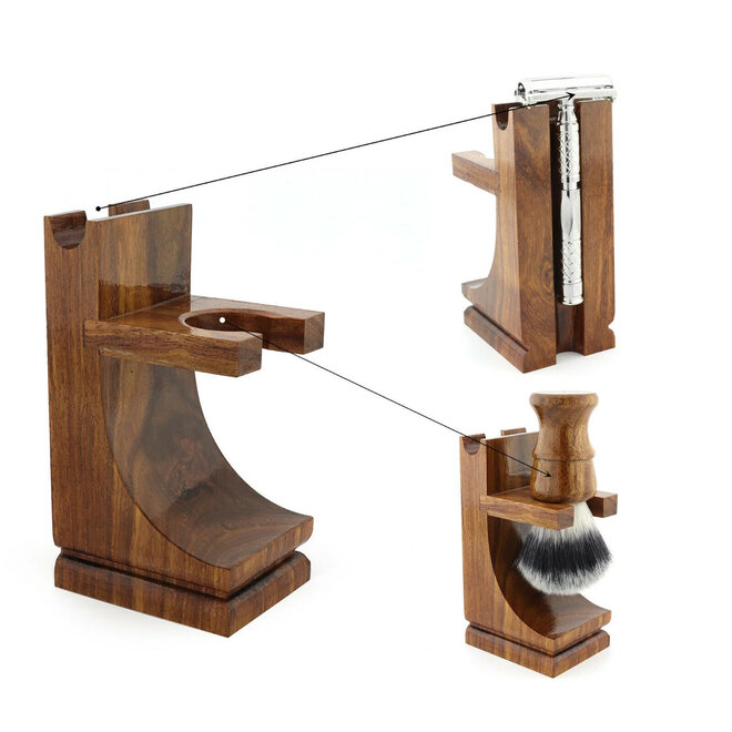 Parker Mission Style Razor & Shaving Brush Wood Stand