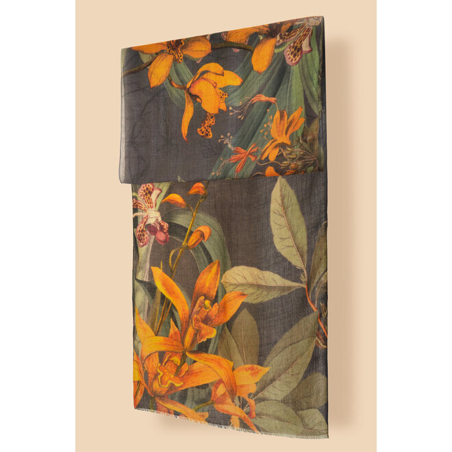 Wool Wrap Botany Bliss Scarf (Charcoal)