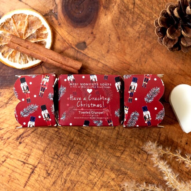 Have a Cracking Christmas! Trio of Heart Soaps Cracker