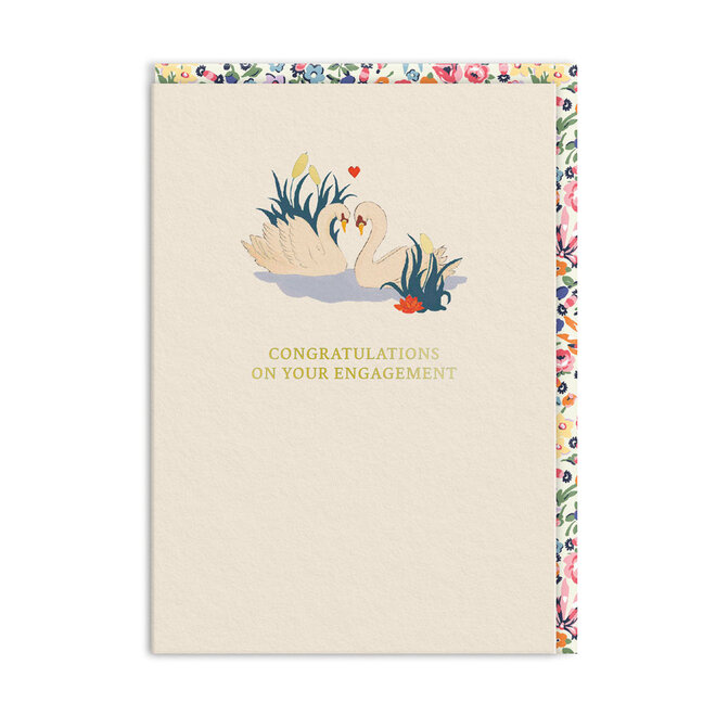 Cath Kidston Swans On Your Engagement Greeting Card