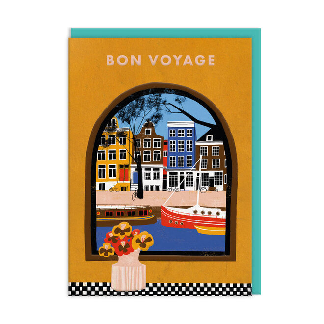 Bon Voyage Amsterdam Leaving Greeting Card