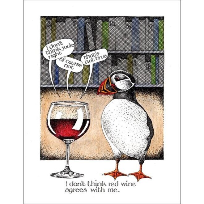 Red Wine Agrees Greeting Card