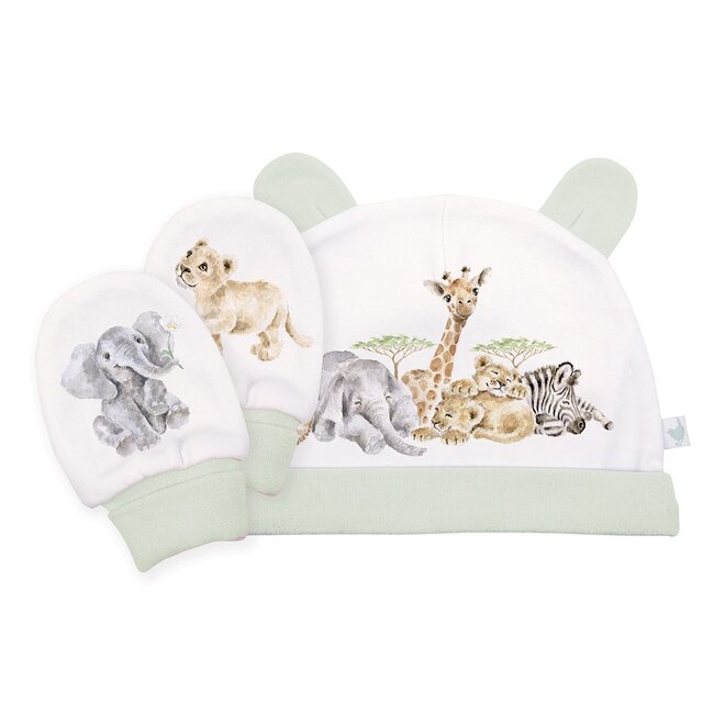 Little Savannah Baby Hat & Mitten Set