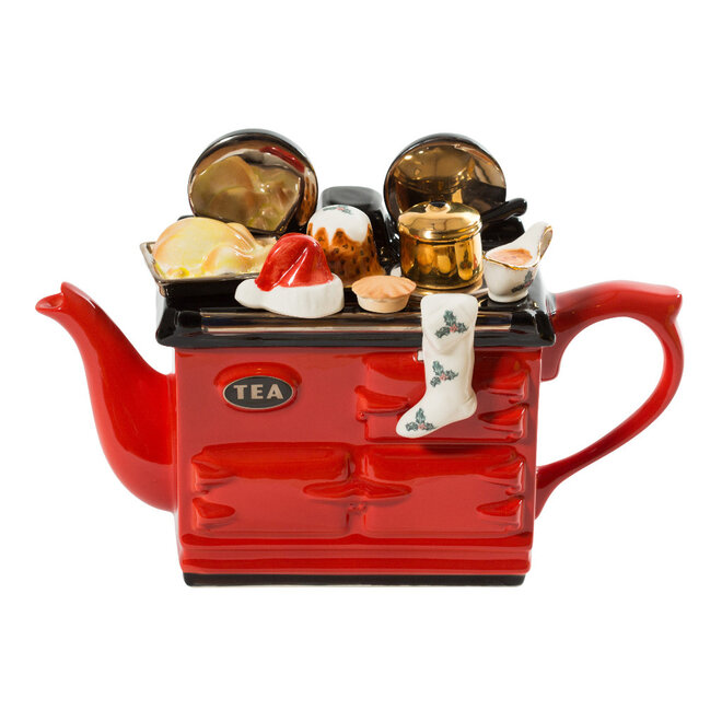 Ceramic Inspirations Christmas Large Red Aga-Style Teapot