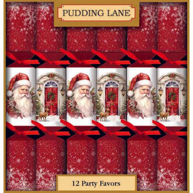 Pudding Lane Santas & Doorways Christmas Crackers (Box of 12)
