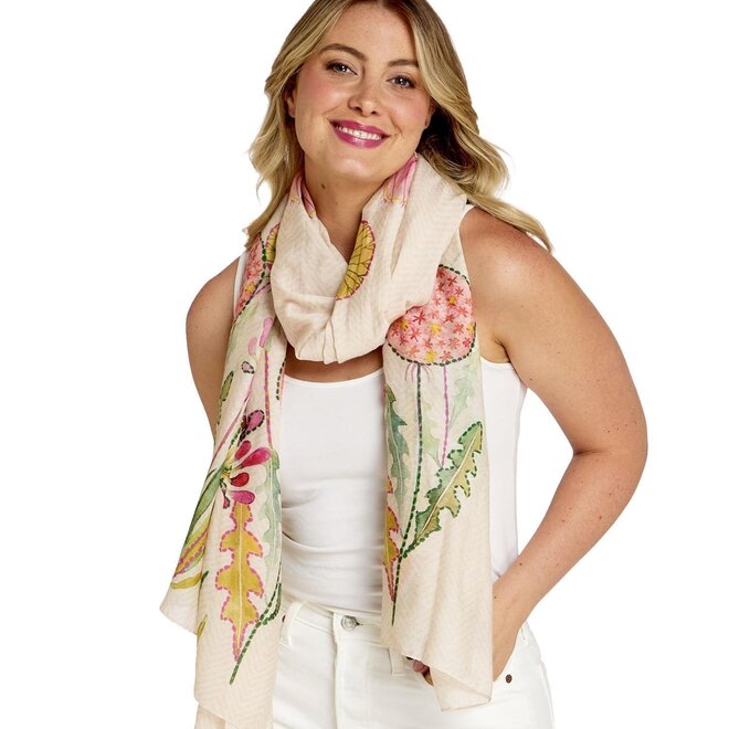 Pop Flowers Pink Scarf
