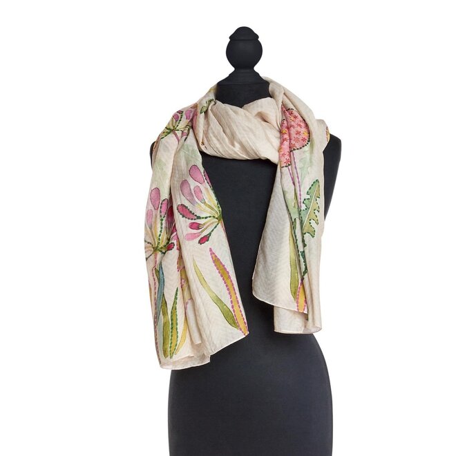Pop Flowers Pink Scarf