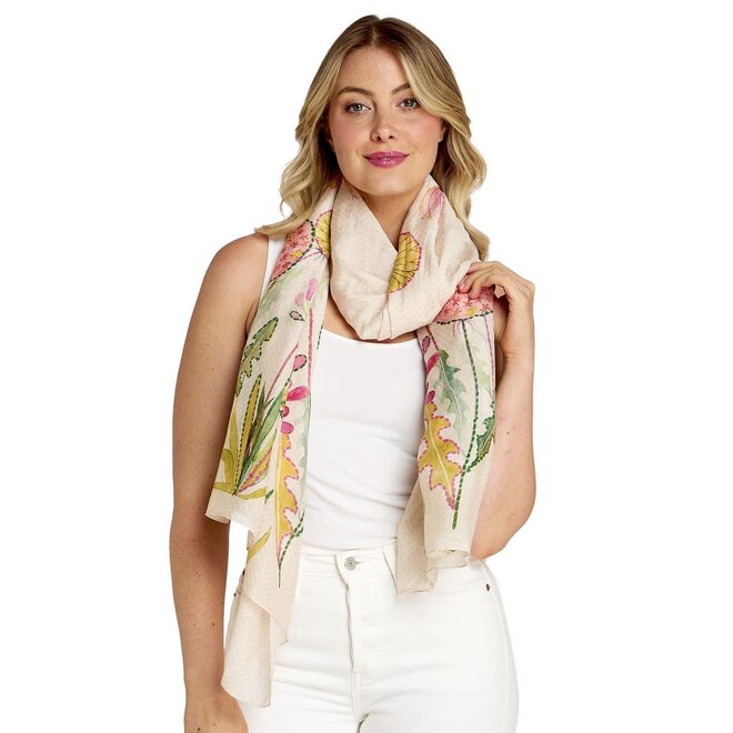 Pop Flowers Pink Scarf