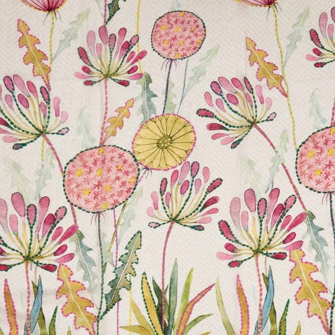 Pop Flowers Pink Long Kimono