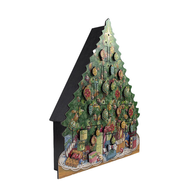 Light-Up Musical Christmas Tree Wooden Advent Calendar