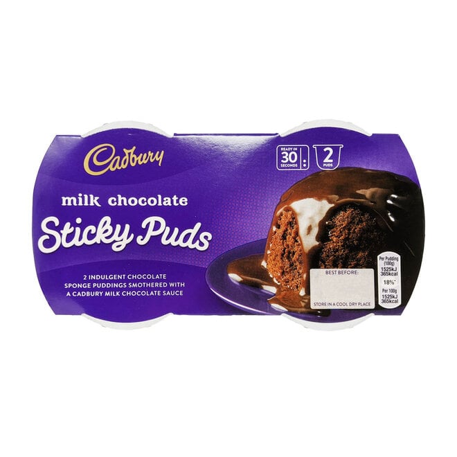 Cadbury Milk Chocolate Sticky Puds 2 Pack