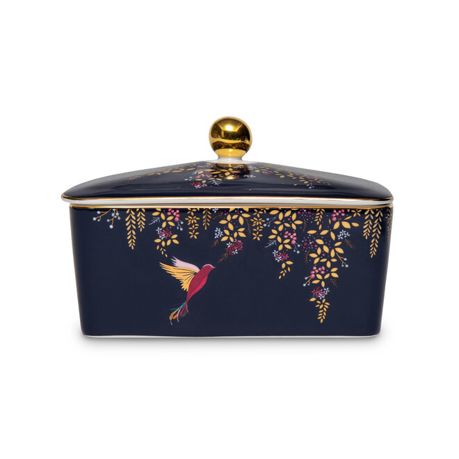 Sara Miller Chelsea Collection Navy Covered Butter Dish