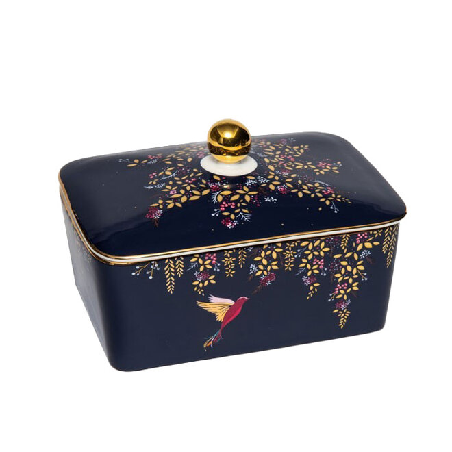 Sara Miller Chelsea Collection Navy Covered Butter Dish