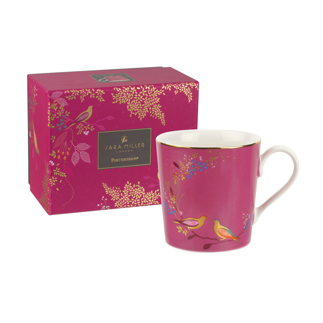 Sara Miller Chelsea Collection Pink Birds Mug