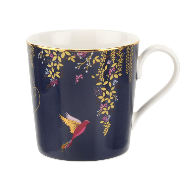 Sara Miller Chelsea Collection Navy Birds Mug