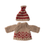 Knitted Sweater & Hat, Parent/Grandparent Mouse - Red