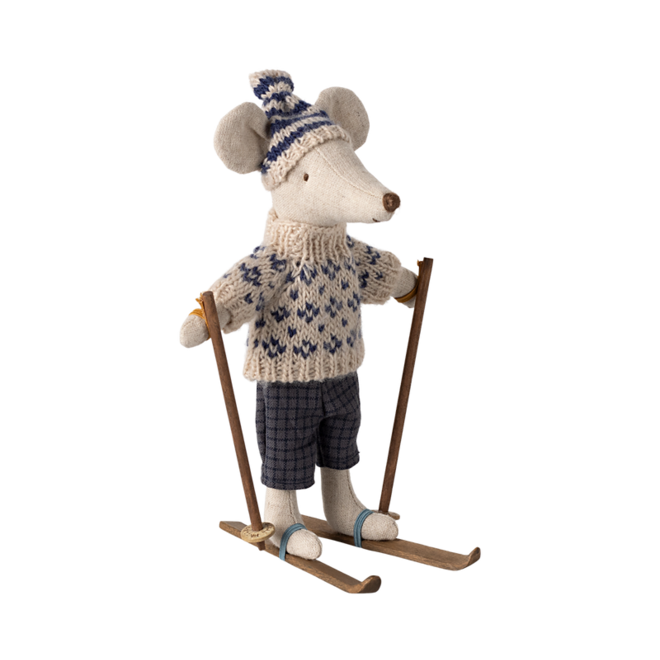 Winter Mouse with Ski Set, Dad (Blue)