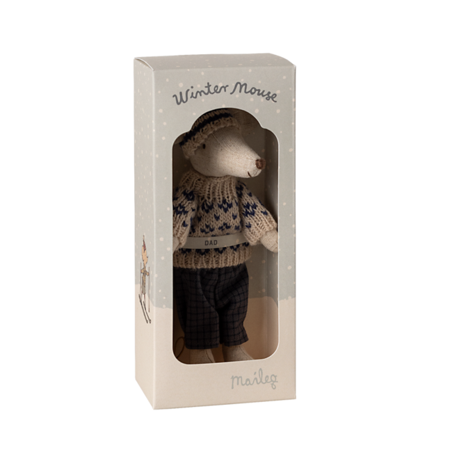 Winter Mouse with Ski Set, Dad (Blue)