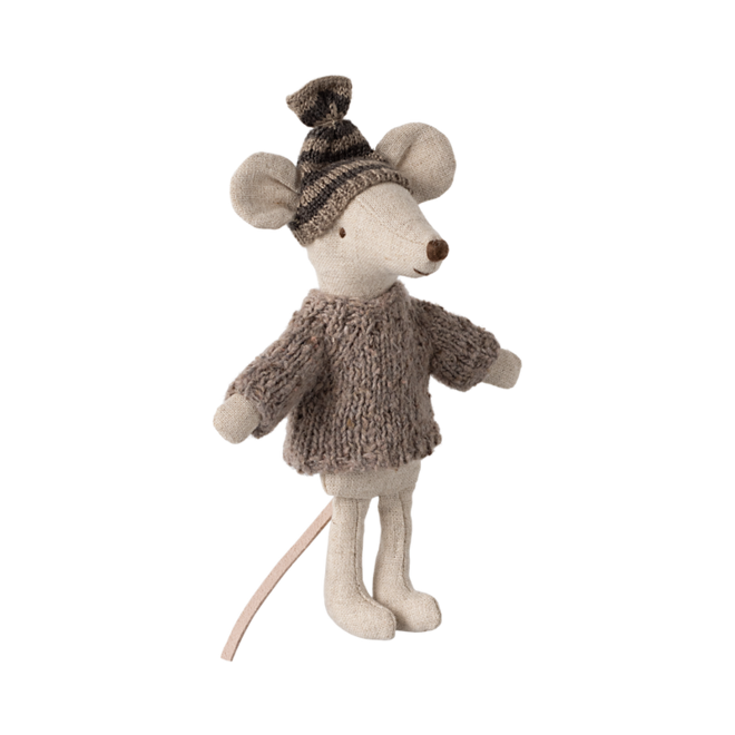 Knitted Sweater & Hat, Big Sister/Brother Mouse - Grey