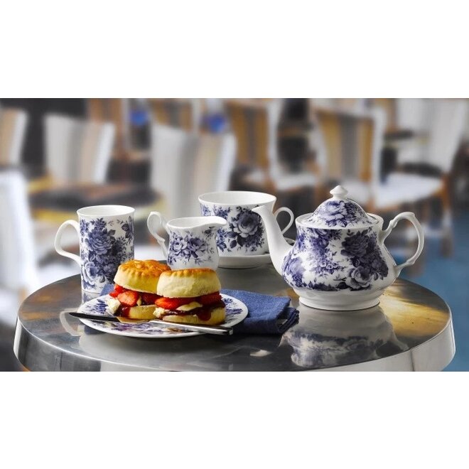 Roy Kirkham Blue Rose Chintz Teapot