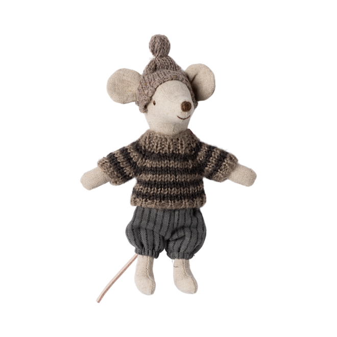 Winter Mouse with Ski Set, Big Brother (Grey)