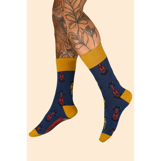 Grand Prix Men's Socks (Blue)