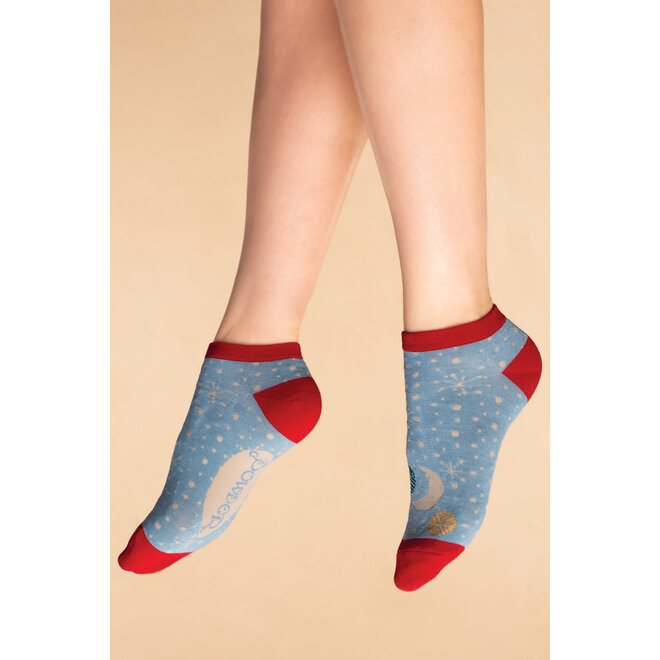 Winters Night Women's Trainer Socks (Pale Blue)