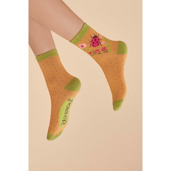 Ladybird in Mustard Women's Ankle Socks