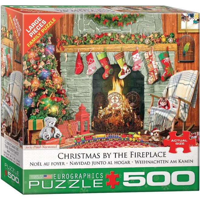 Christmas By The Fireplace 500 Piece Puzzle