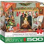 Christmas By The Fireplace 500 Piece Puzzle