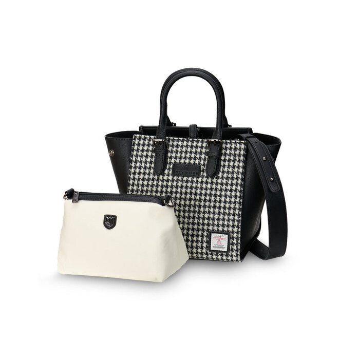 Harris Tweed Black & White Dogtooth The Medium Caillie Tote