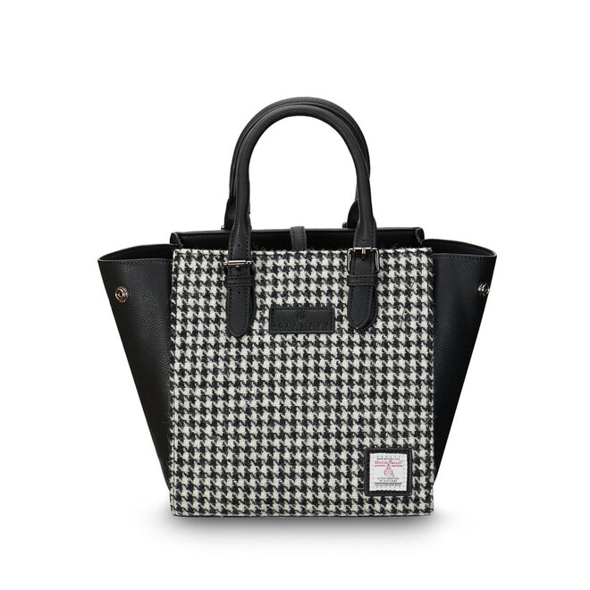 Harris Tweed Black & White Dogtooth The Medium Caillie Tote
