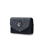 Harris Tweed Black & Grey Herringbone Suede Card Case