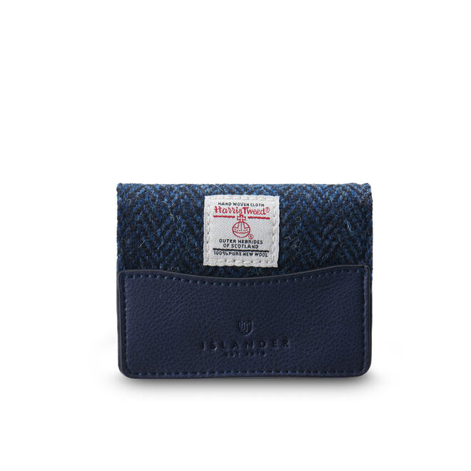 Harris Tweed Navy Herringbone Card Case