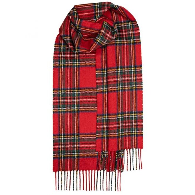 Bowhill Stewart Royal Modern Tartan Long Lambswool Scarf