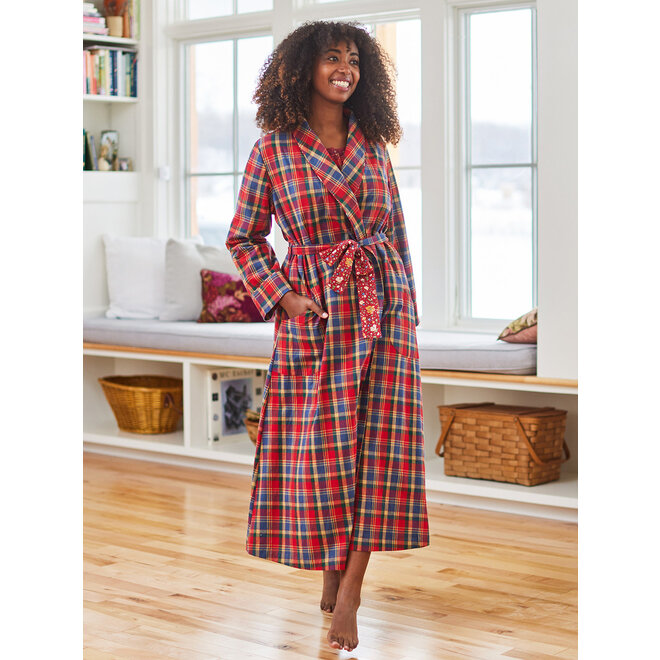 Home Day Red & Green Dressing Gown