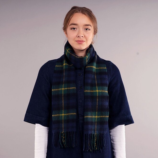 Bowhill Gordon Clan Modern Tartan Lambswool Scarf