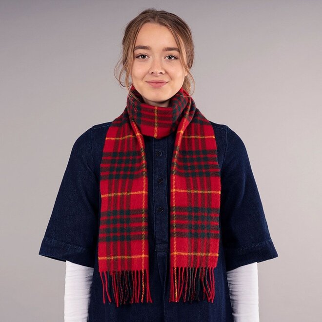 Bowhill Cameron Modern Tartan Lambswool Scarf