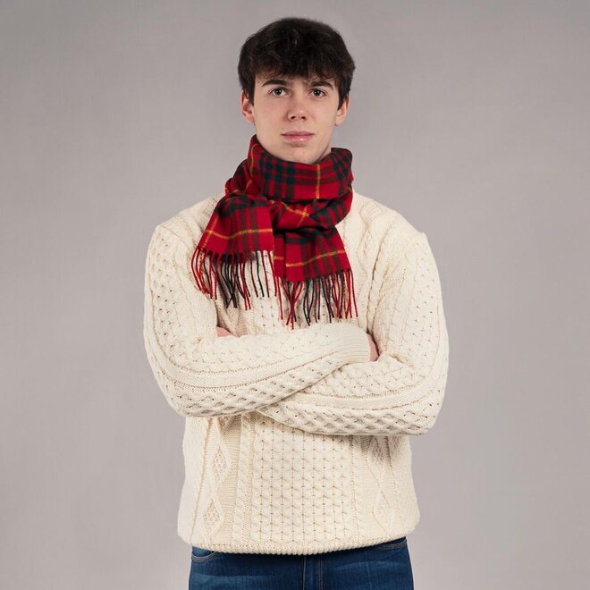 Bowhill Cameron Modern Tartan Lambswool Scarf