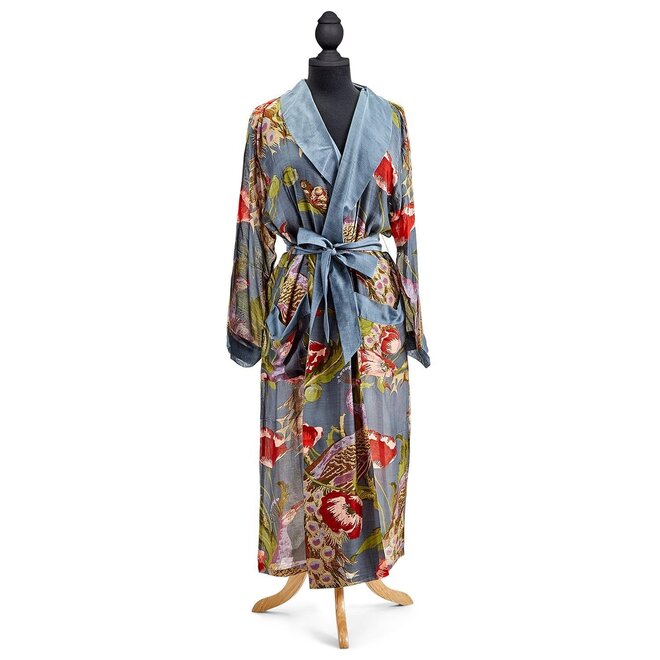 Poppies & Peacocks Robe
