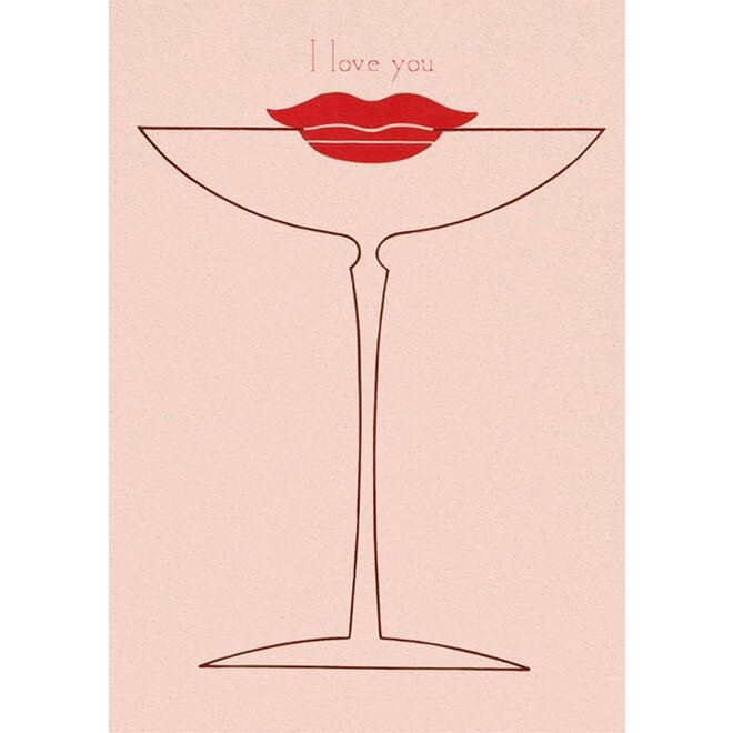 Love & Lips Glass Valentine's Day Card