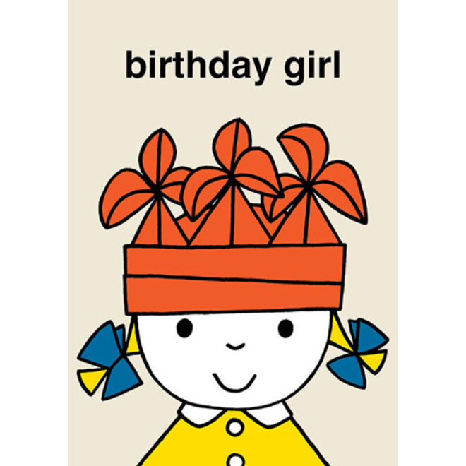 Birthday Girl Hat Miffy Birthday Card