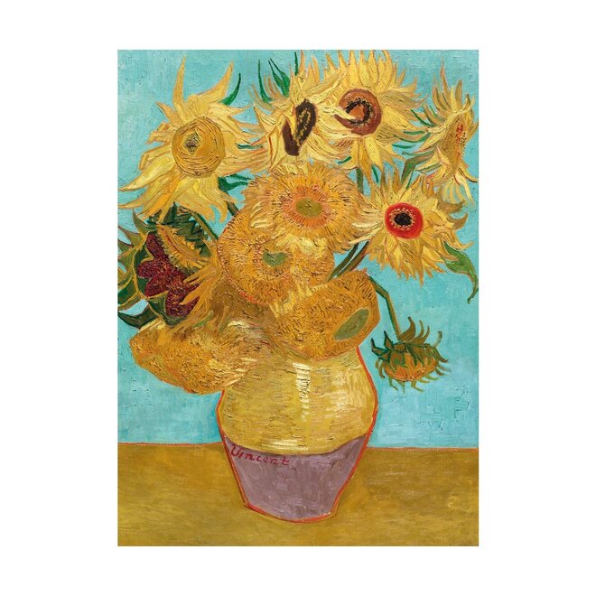 Vase with Twelve Sunflowers Greeting Card